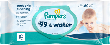 Pampers Feuchte Tücher 99% Water (60 STK) Beutel