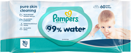 Pampers Feuchte Tücher 99% Water (60 STK) Beutel
