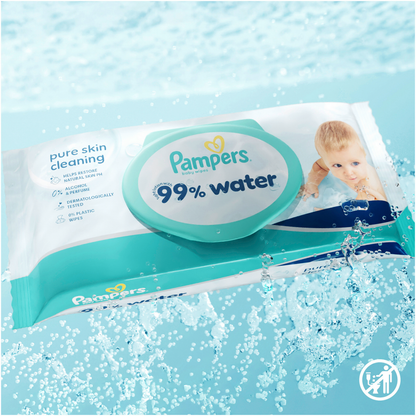 Pampers Feuchte Tücher 99% Water (60 STK) Beutel