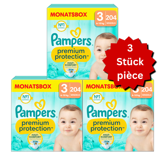 Pampers Premium Protection Gr.3 Midi 6-10kg (3x204 STK) AKTION 3 Monatsboxen