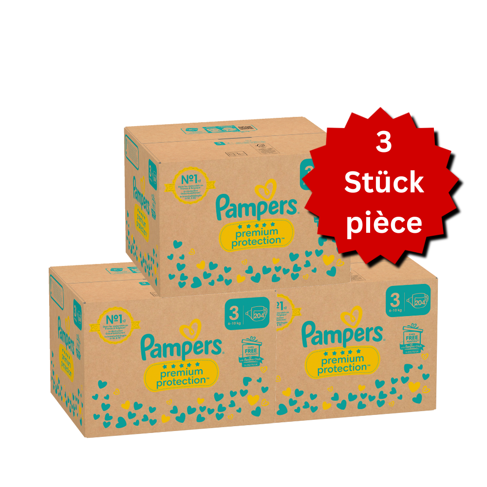 Pampers Premium Protection Gr.3 Midi 6-10kg (3x204 STK) AKTION 3 Monatsboxen