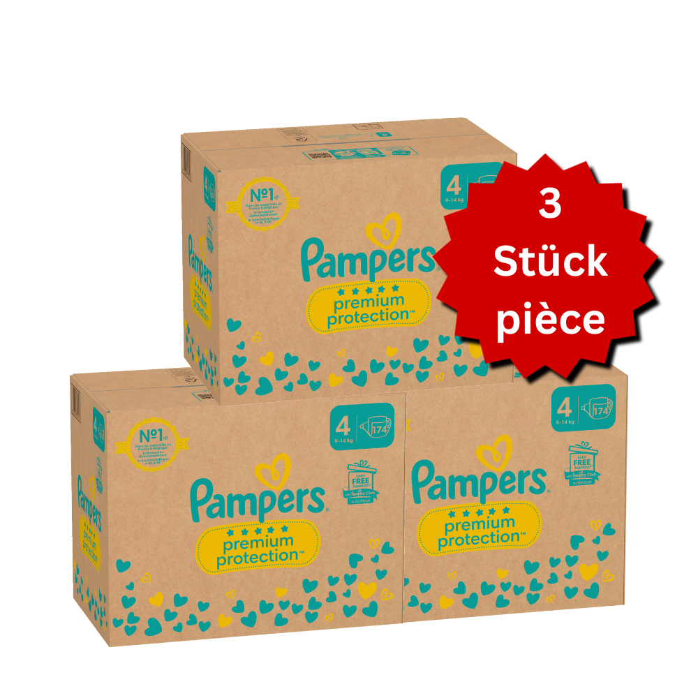Pampers Premium Protection Gr. 4 Maxi 9-14kg (3x174 STK) AKTION 3 Monatsboxen