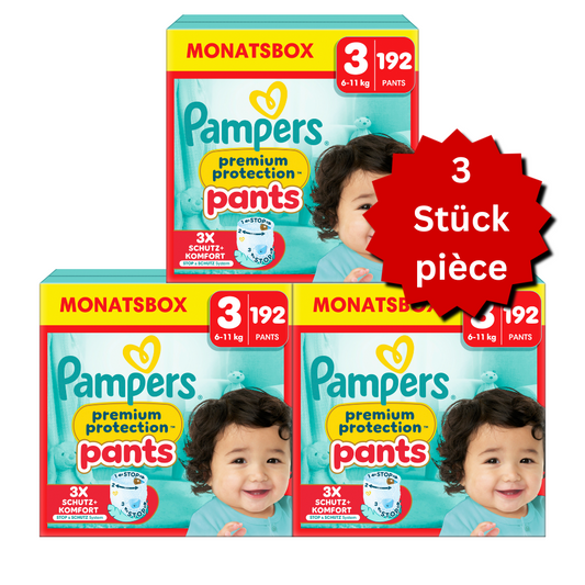 Pampers Premium Protection Pants Gr.3 Midi 6-11kg (3x192 STK) AKTION 3 Monatsboxen