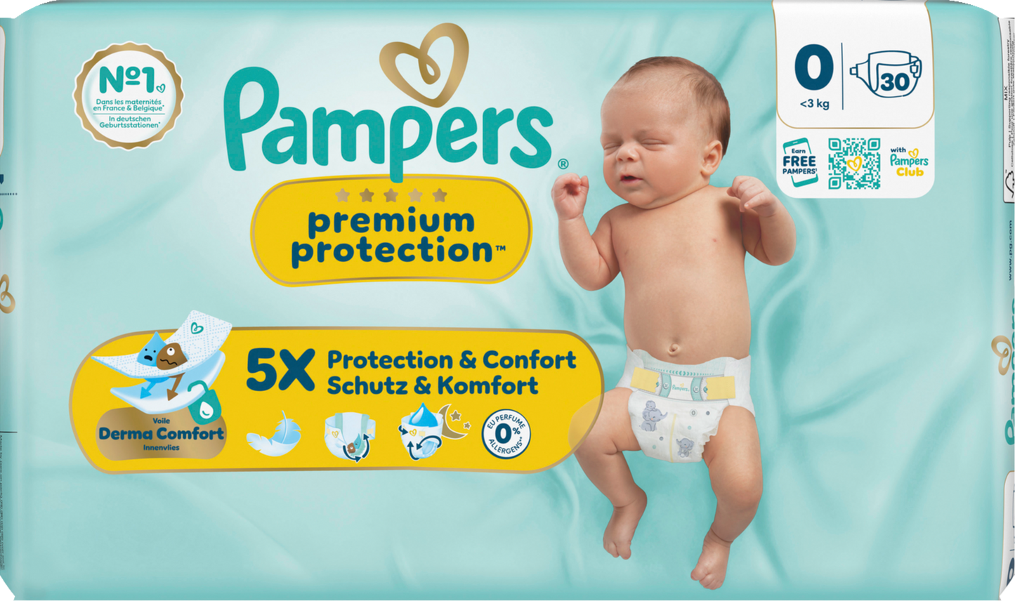 Pampers Premium Protection Gr.0 Micro <3kg  (30 STK) Tragepack