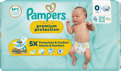 Pampers Premium Protection Gr.0 Micro <3kg  (30 STK) Tragepack