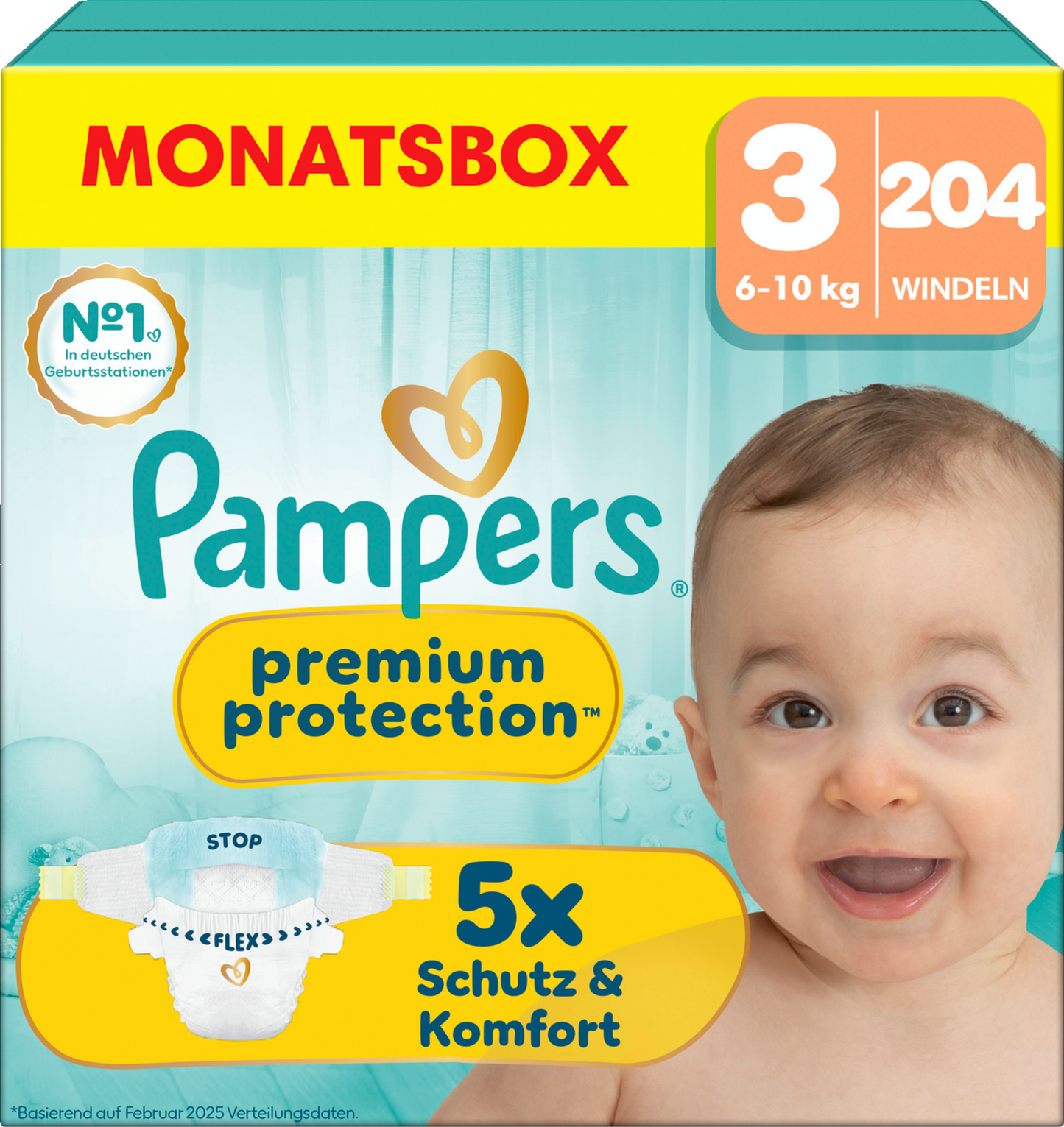 Pampers Premium Protection Gr.3 Midi 6-10kg (3x204 STK) AKTION 3 Monatsboxen