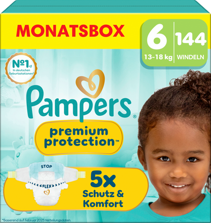 Pampers Premium Protection Gr. 6 XL 13+kg (3x144 STK) AKTION 3 Monatsboxen