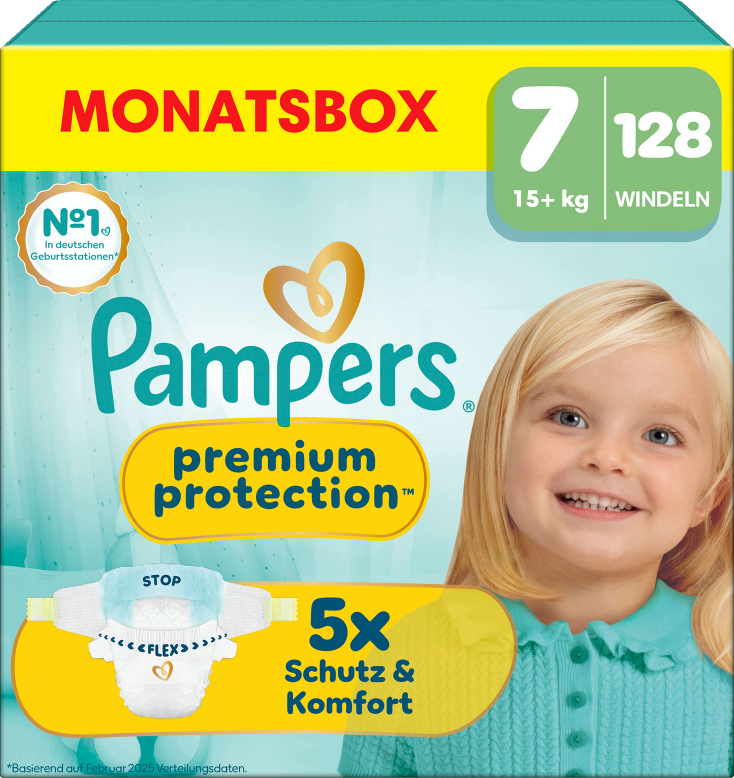 Pampers Premium Protection Gr. 7 XXL 15+kg (3x128 STK) AKTION 3 Monatsboxen