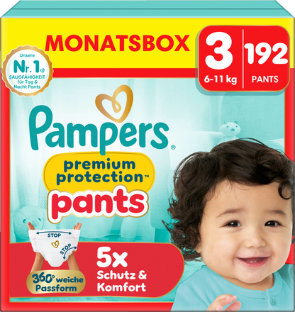 Pampers Premium Protection Pants Gr.3 Midi 6-11kg (3x192 STK) AKTION 3 Monatsboxen