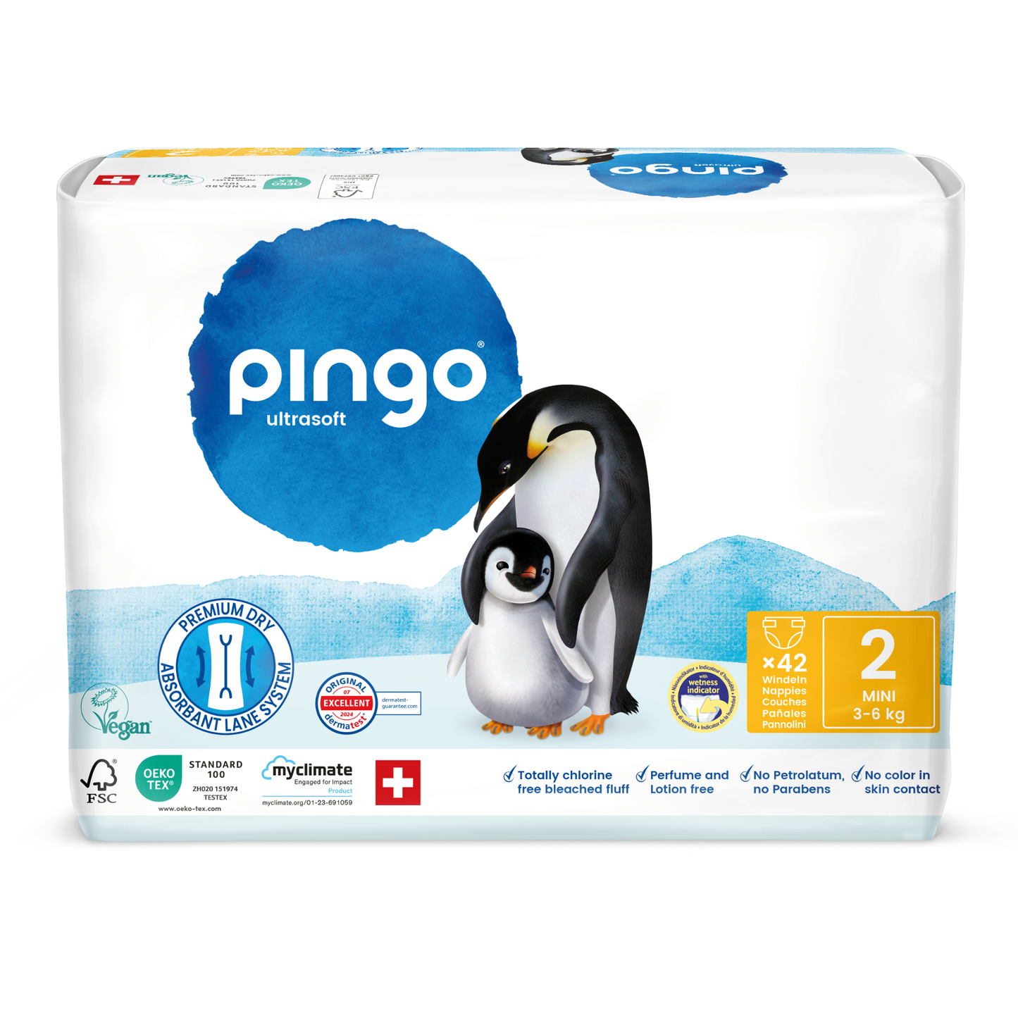 Pingo Gr. 2 Mini (3-6 kg) Doppelbeutel (2 x 42 STK)