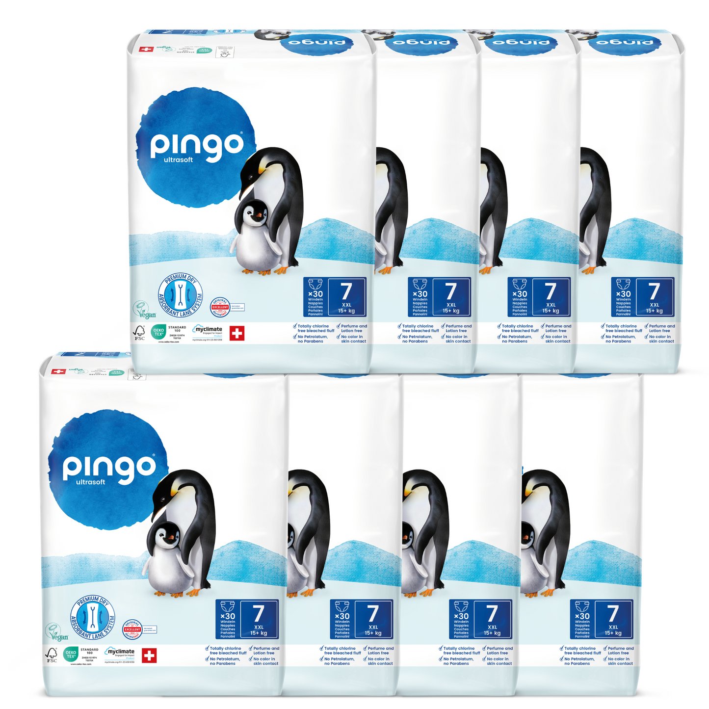 Pingo Gr. 7 XXL (15+ kg) 2er Karton (2 x 4 x 30 STK)