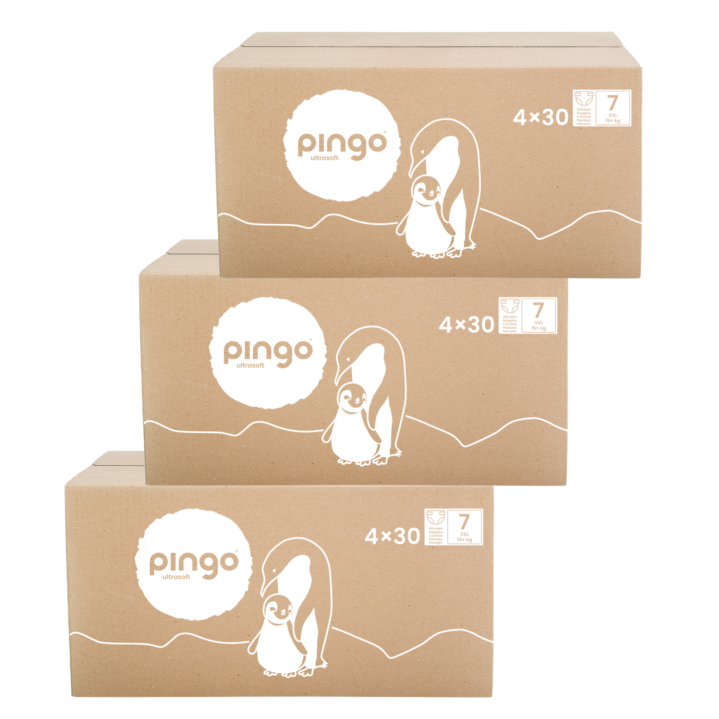 Pingo Gr. 7 XXL (15+ kg) 3er Karton (3 x 4 x 30 STK)