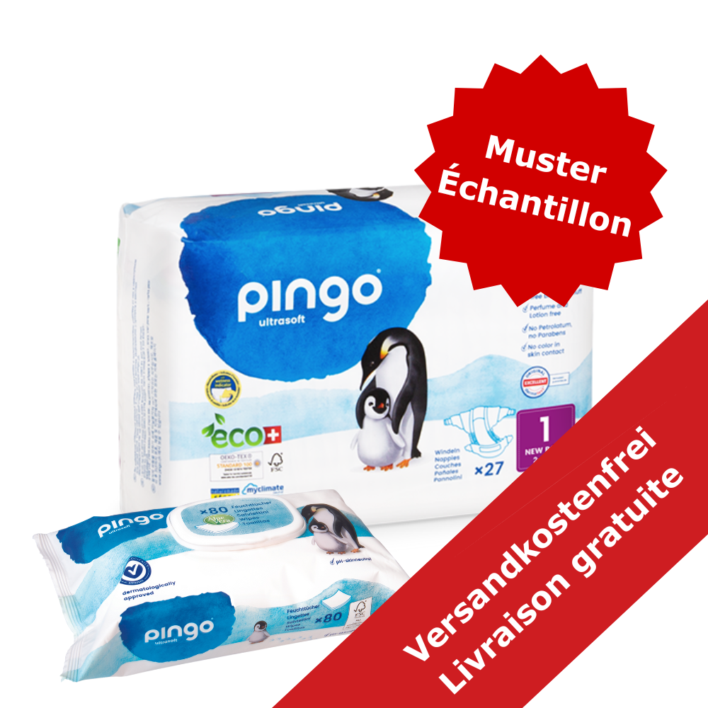 Pingo - Gr. 1 Newborn + Pingo Feuchttücher Muster