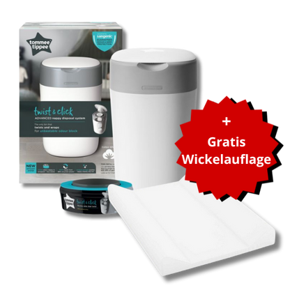 Sangénic 2+1 Set: Windeleimer & Ersatzkassetten (6 STK) + GRATIS Wickelauflage