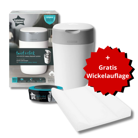 Sangénic 2+1 Set: Windeleimer & Ersatzkassetten (6 STK) + GRATIS Wickelauflage