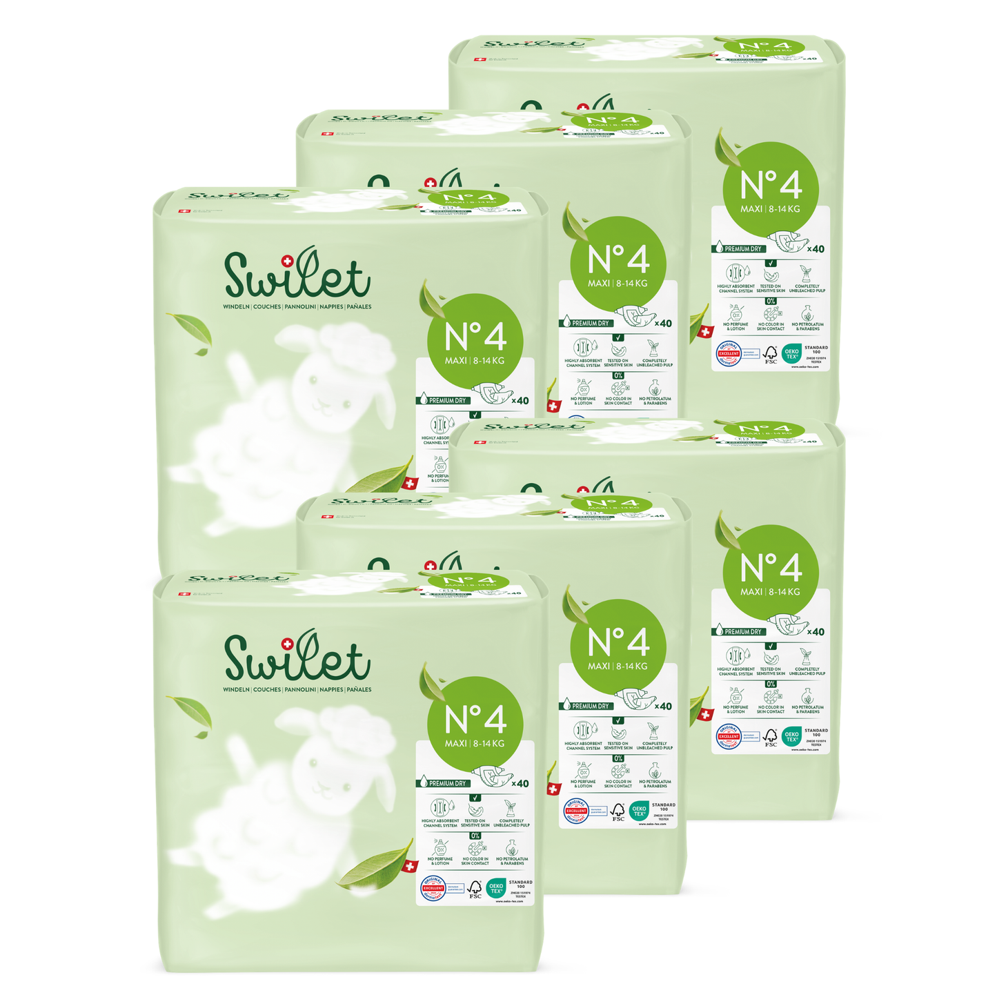 Swilet - Die Biowindel Gr. 4 Maxi 8-14Kg (6x 40 STK) Karton