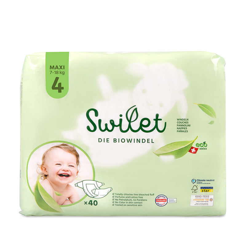 Swilet - Die Biowindel Gr. 4 Maxi 7-18Kg (12x 40 STK) 2erKarton