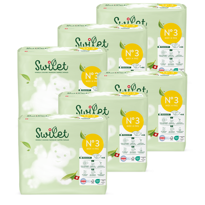Swilet - Die Biowindel Gr. 3 Midi 5-9Kg (6x 44 STK) Karton