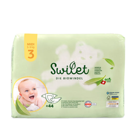 Swilet - Die Biowindel Gr. 3 Midi 5-9Kg (12x 44 STK) 2erKarton