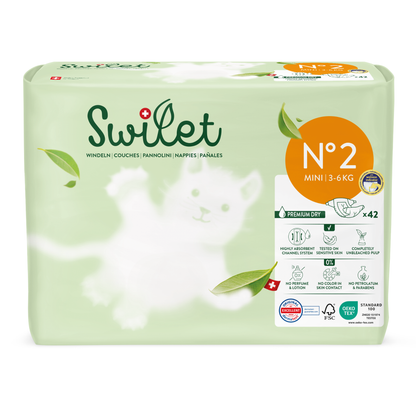 Swilet - Die Biowindel Gr. 2 Mini 3-6Kg (6x 42 STK) Karton