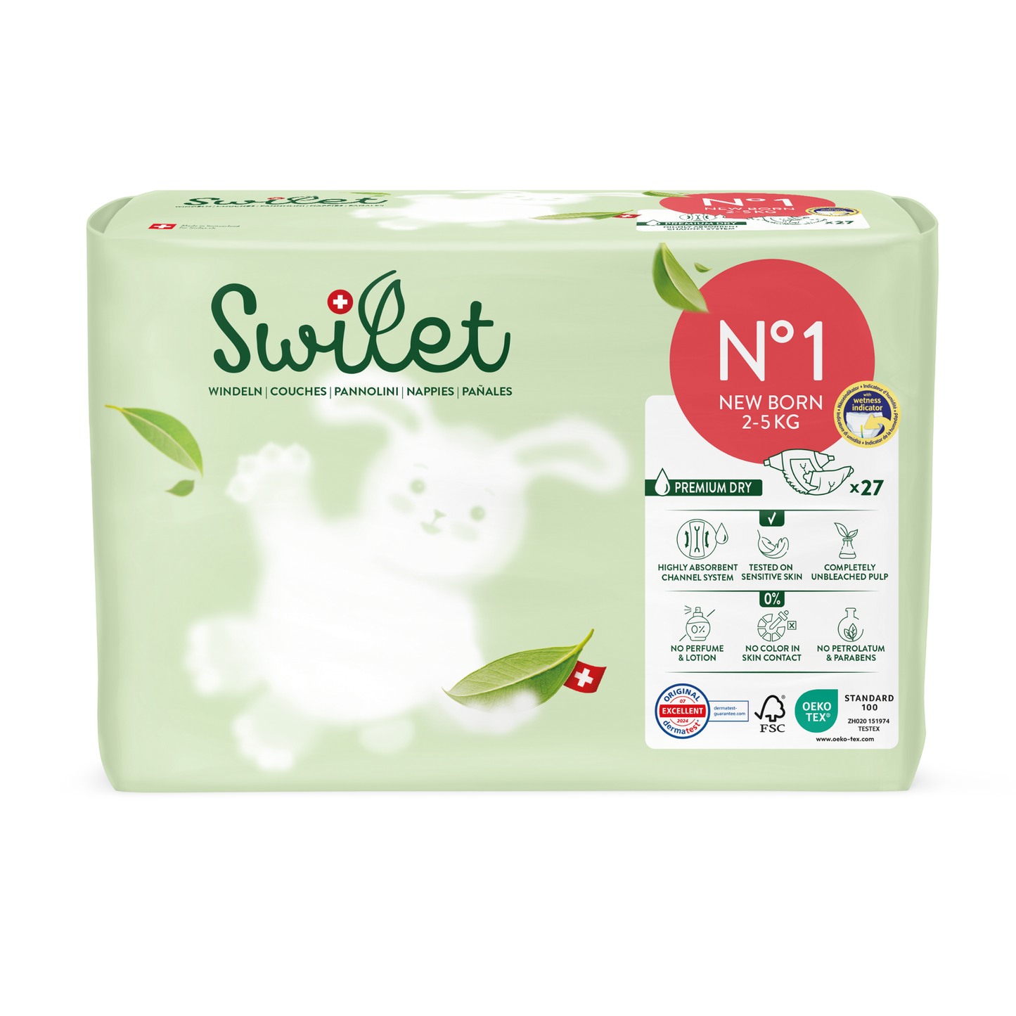 Swilet - Die Biowindel Gr. 1 Newborn 2-5Kg (8x 27 STK) 2erKarton