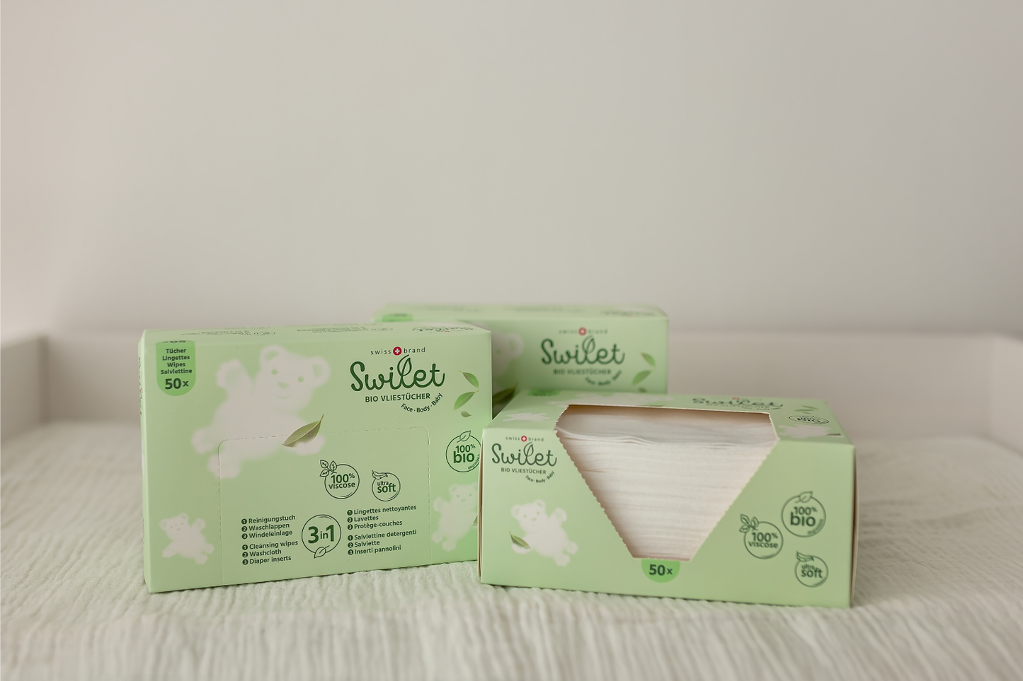 Swilet Vliestücher - Windeleinlagen Bio (12 x 50 STK) Karton