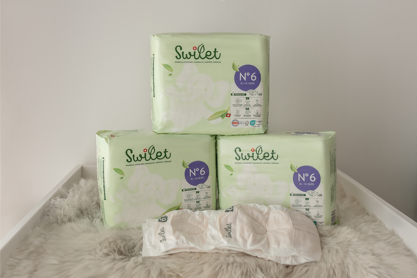 Swilet - Die Biowindel Gr. 6 XL 13-18Kg (6x 32 STK) Karton