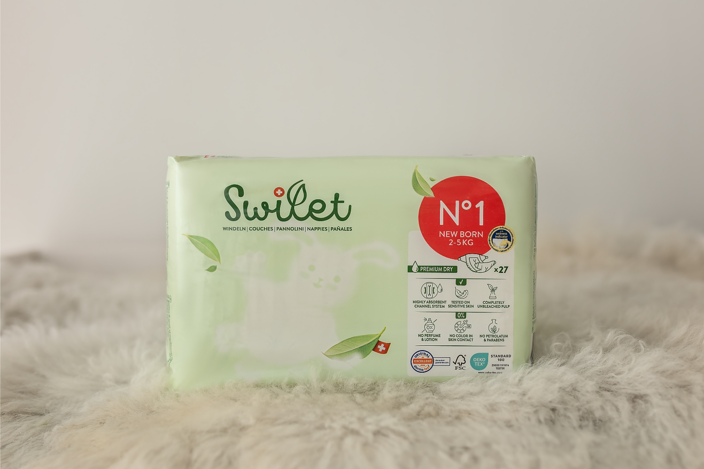 Swilet - Die Biowindel Gr. 1 Newborn 2-5Kg (8x 27 STK) 2erKarton