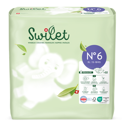 Swilet - Die Biowindel Gr. 6 XL 13-18Kg (12x 32 STK) 2erKarton