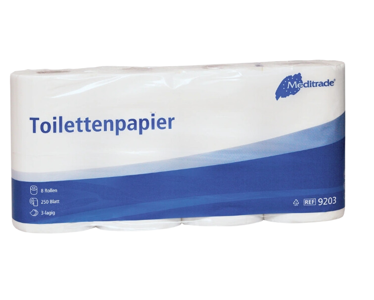 WC - Papier 3-lagig 250 Blatt (64 Rollen)