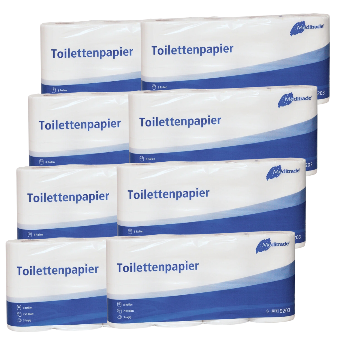 WC - Papier 3-lagig 250 Blatt (64 Rollen)