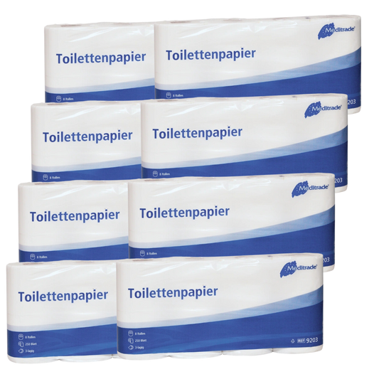 WC - Papier 3-lagig 250 Blatt (64 Rollen)