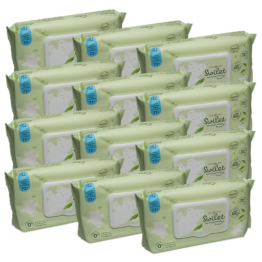 NEU Swilet Feuchttücher Bio Karton (12 x 72 STK)