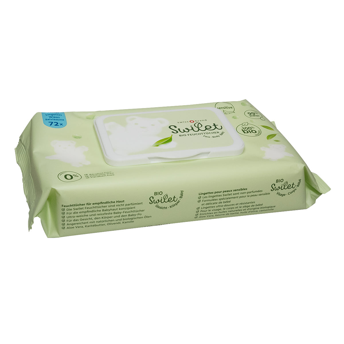 Neu Swilet Feuchttücher Bio Karton (12 x 72 STK)