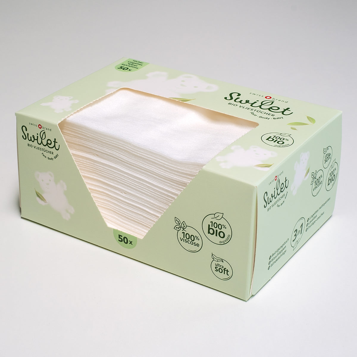 Swilet Vliestücher - Windeleinlagen Bio Karton (3x 12 x 50 STK) AKTION 3 Karton