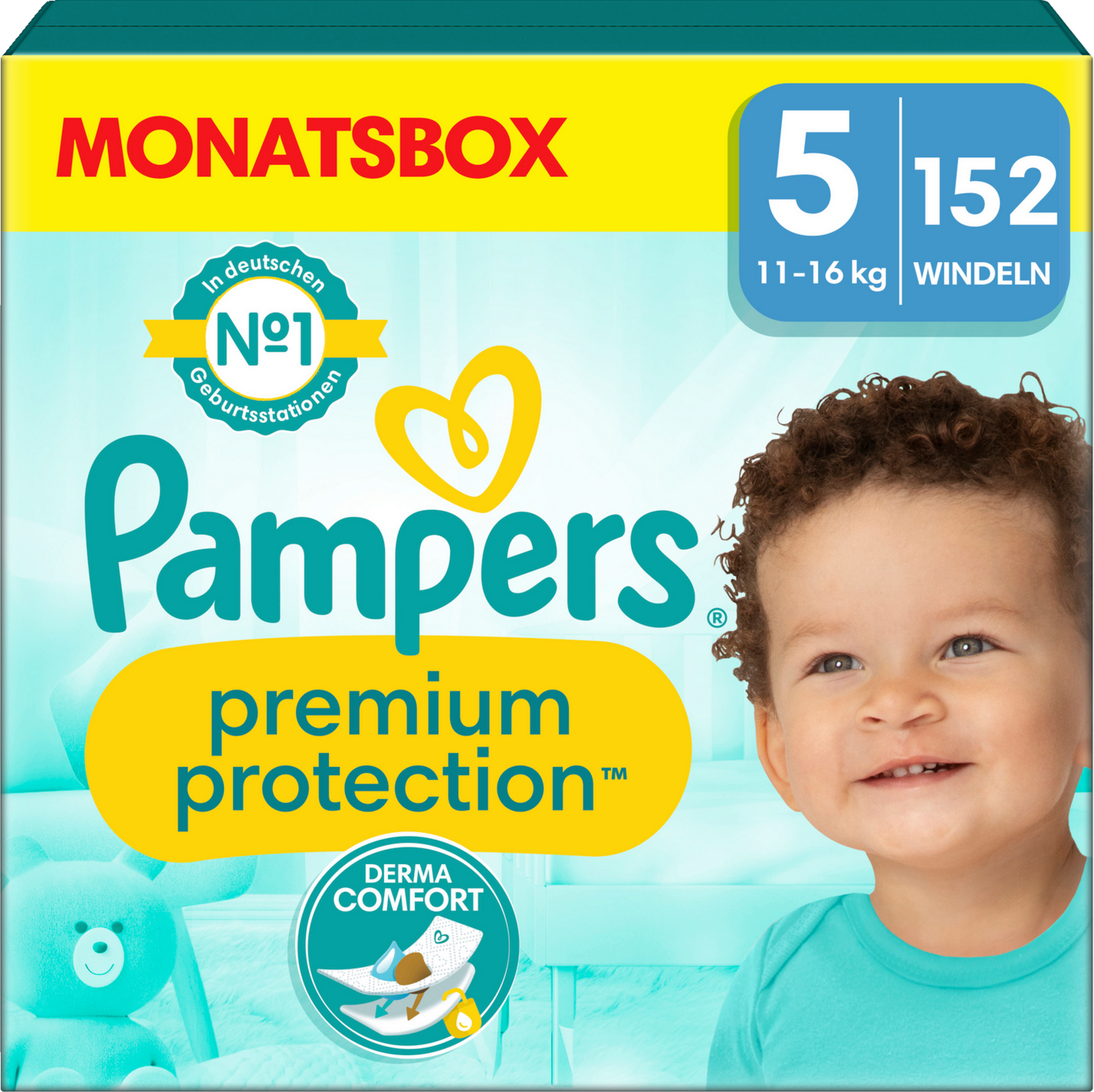 Pampers Premium Protection Gr.5  Junior 11-16kg (152 STK) Monatsbox