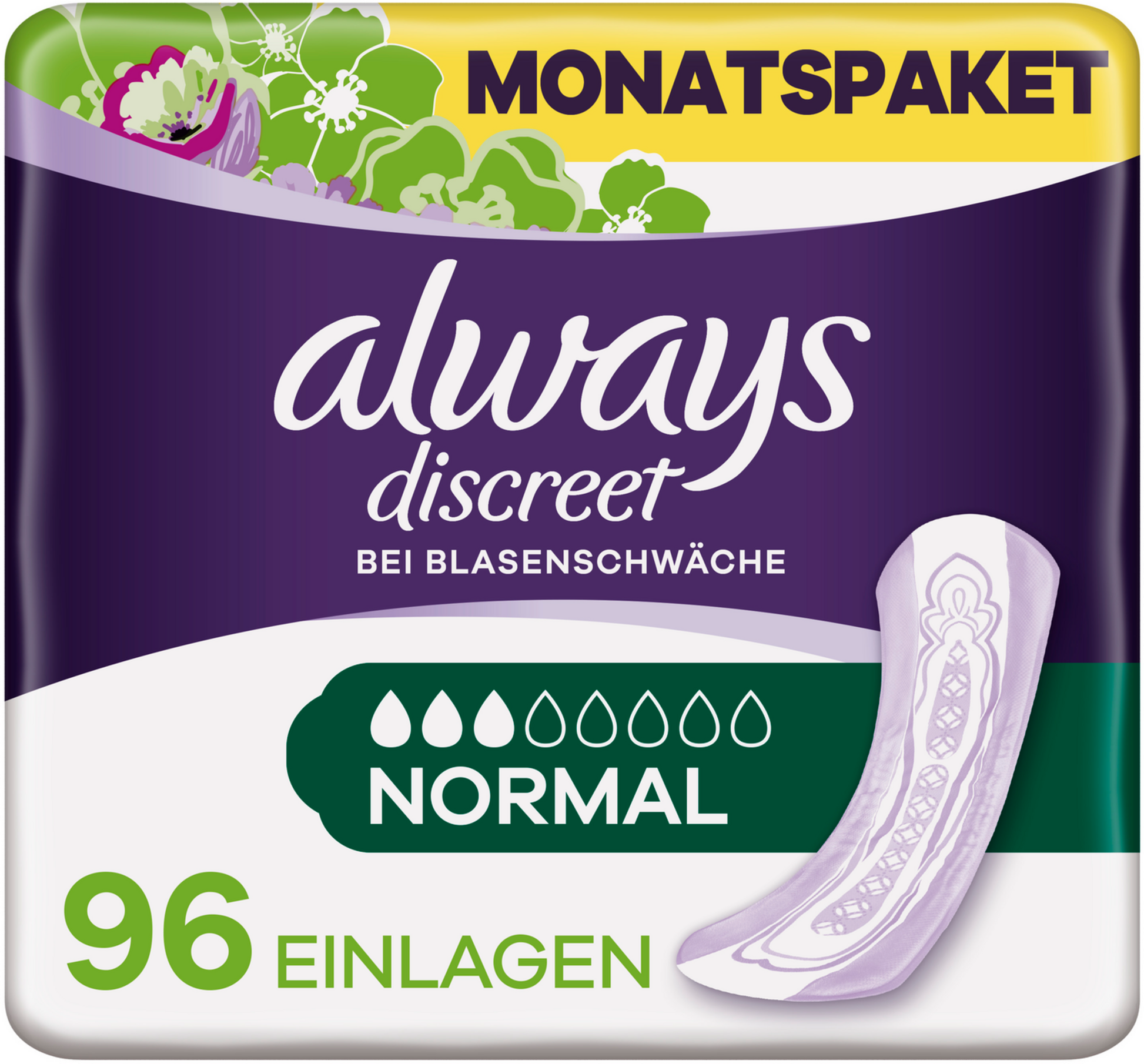 Always Discreet Inkontinenz-Einlagen Normal (96 STK) Monatspaket –  Windelshop