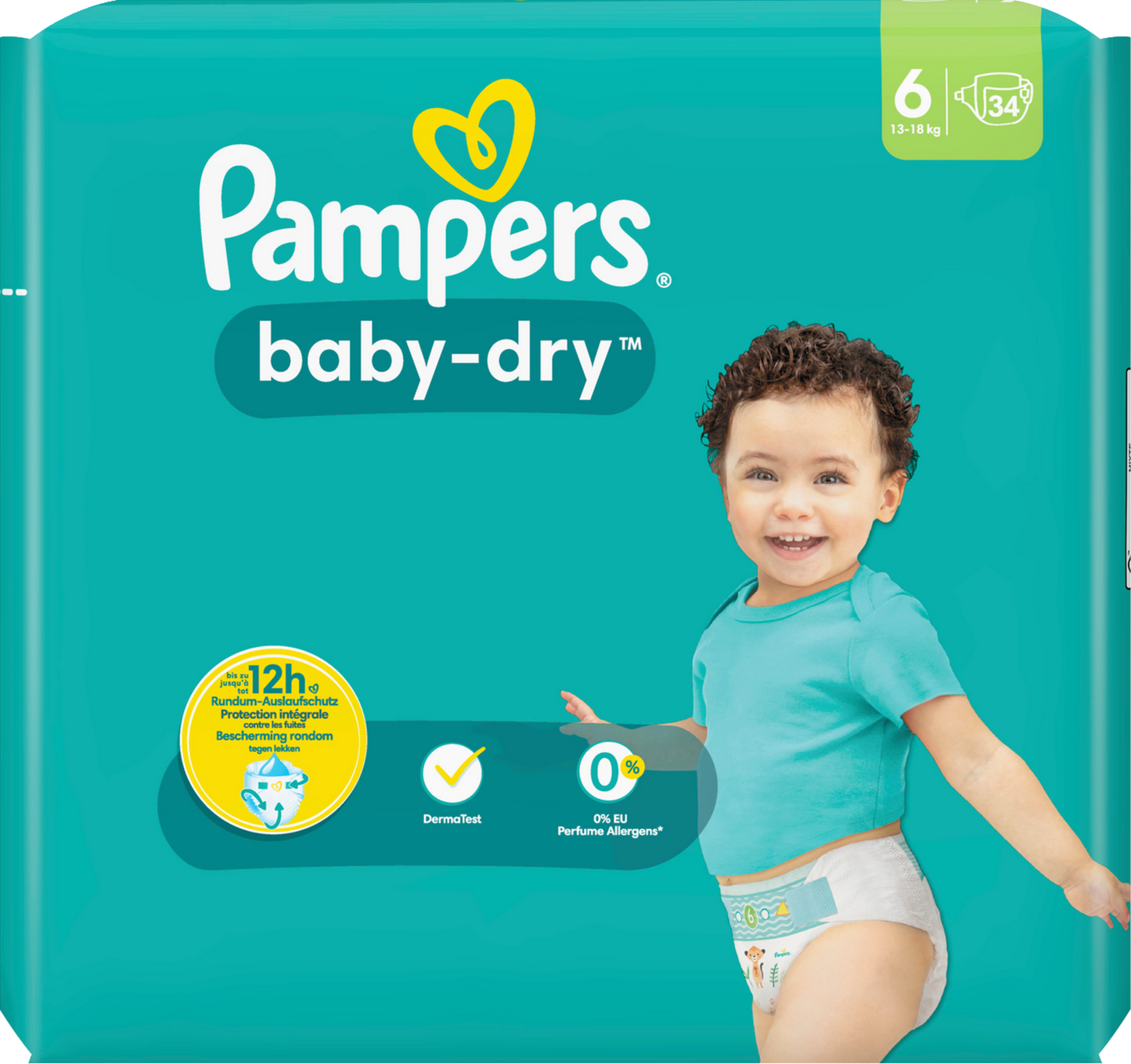 Pampers Baby-Dry Gr.6 Extra Large 13-18kg (34 STK) Sparpack