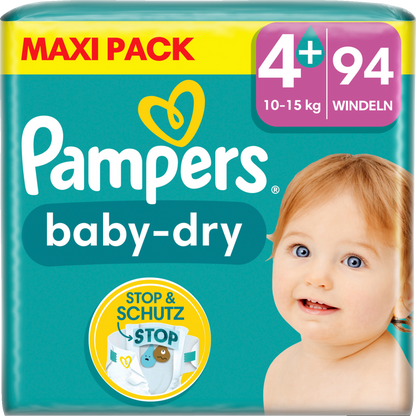 Pampers Baby-Dry Gr.4+ Maxi Plus 10-15kg (94 STK) Maxi Pack